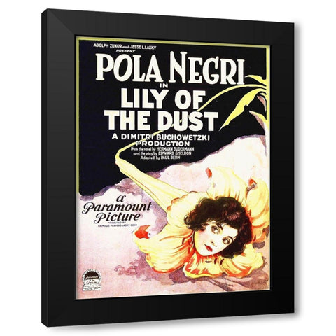 Pola Negri, Lily of the Dust Black Modern Wood Framed Art Print by Hollywood Photo Archive