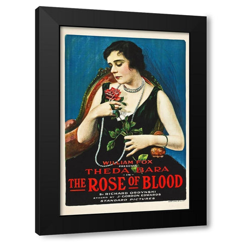 Poster, Rose of Blood, The 01 Black Modern Wood Framed Art Print by Hollywood Photo Archive