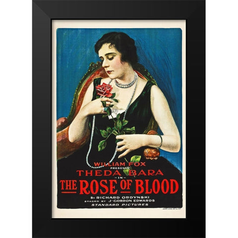Poster, Rose of Blood, The 01 Black Modern Wood Framed Art Print by Hollywood Photo Archive