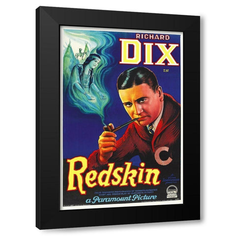 Richard Dix, Redskin Ad, 1926 Black Modern Wood Framed Art Print by Hollywood Photo Archive
