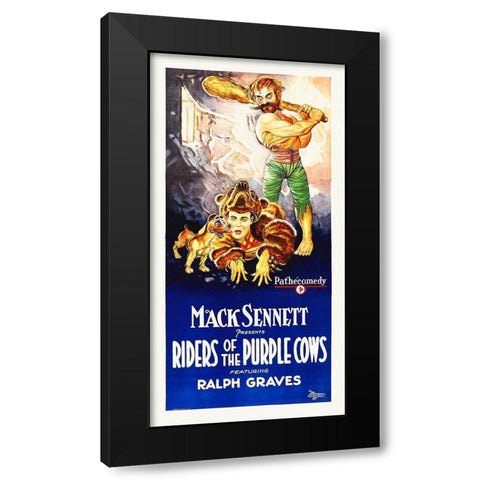 Riders of the Purple Cows Black Modern Wood Framed Art Print by Hollywood Photo Archive