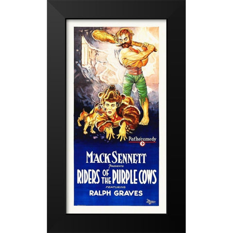 Riders of the Purple Cows Black Modern Wood Framed Art Print by Hollywood Photo Archive