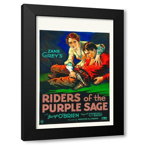 Riders of the Purple Sage Black Modern Wood Framed Art Print by Hollywood Photo Archive