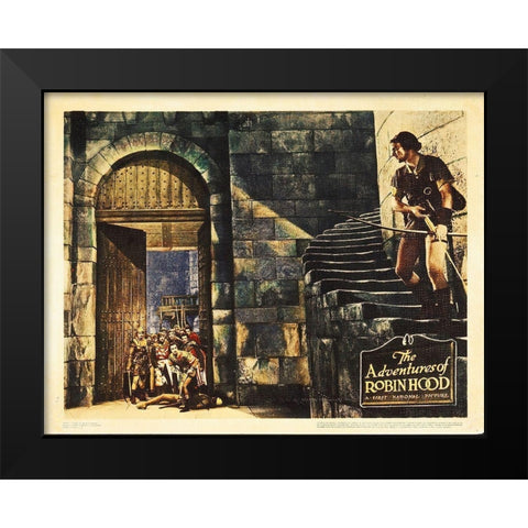 Robin Hood Black Modern Wood Framed Art Print by Hollywood Photo Archive