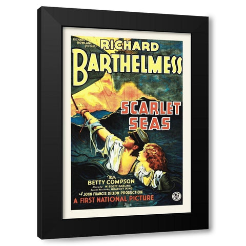 Scarlet Seas Black Modern Wood Framed Art Print by Hollywood Photo Archive