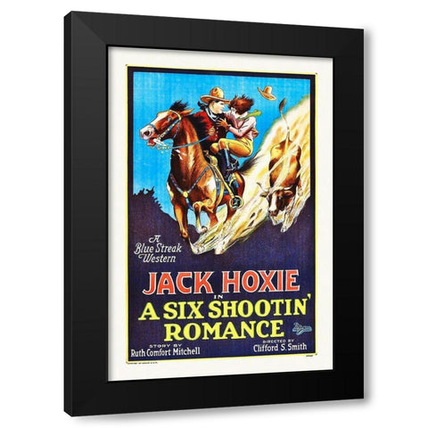 Six Shooting Romance Black Modern Wood Framed Art Print by Hollywood Photo Archive