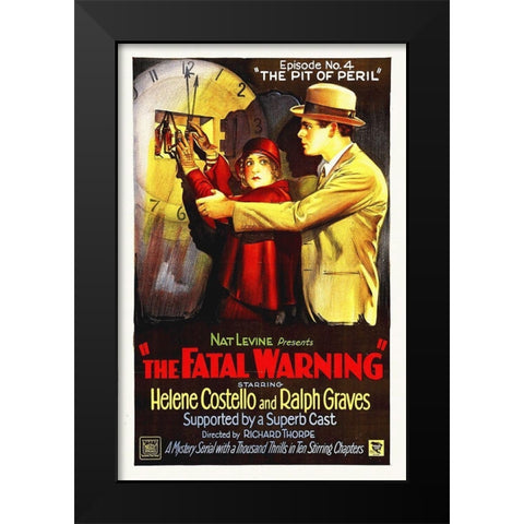The Fatal Warning 2 Black Modern Wood Framed Art Print by Hollywood Photo Archive