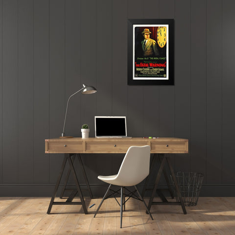 The Fatal Warning Black Modern Wood Framed Art Print by Hollywood Photo Archive