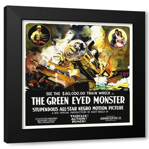 The Green Eyed Monster,  1919, 6 sheet Black Modern Wood Framed Art Print by Hollywood Photo Archive