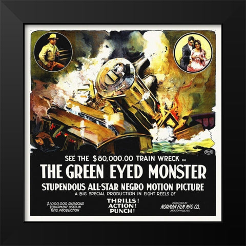 The Green Eyed Monster,  1919, 6 sheet Black Modern Wood Framed Art Print by Hollywood Photo Archive