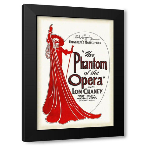 The Phantom of the Opera Black Modern Wood Framed Art Print by Hollywood Photo Archive