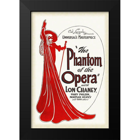 The Phantom of the Opera Black Modern Wood Framed Art Print by Hollywood Photo Archive