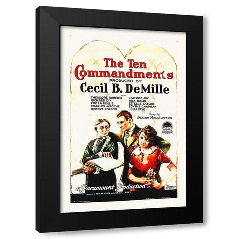 The Ten Commandments Black Modern Wood Framed Art Print by Hollywood Photo Archive