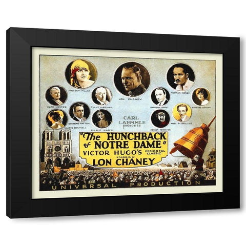 The Hunchback of Notre Dame Black Modern Wood Framed Art Print by Hollywood Photo Archive