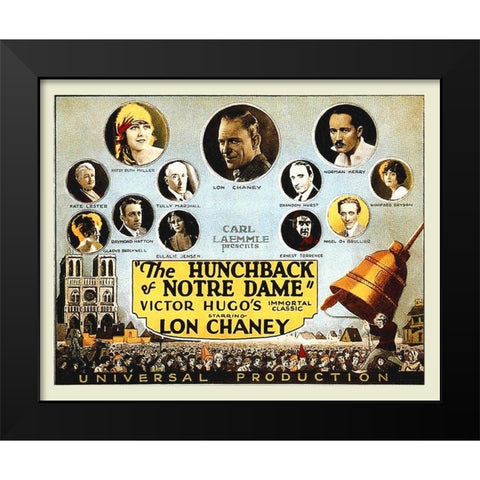 The Hunchback of Notre Dame Black Modern Wood Framed Art Print by Hollywood Photo Archive