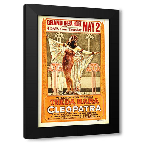 Theda Bara, Cleopatra Poster Black Modern Wood Framed Art Print by Hollywood Photo Archive