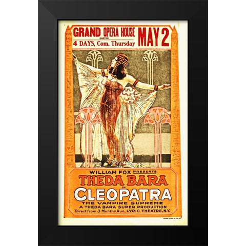 Theda Bara, Cleopatra Poster Black Modern Wood Framed Art Print by Hollywood Photo Archive