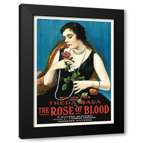 Theda Bara, The Rose of Blood,  1917 Black Modern Wood Framed Art Print with Double Matting by Hollywood Photo Archive