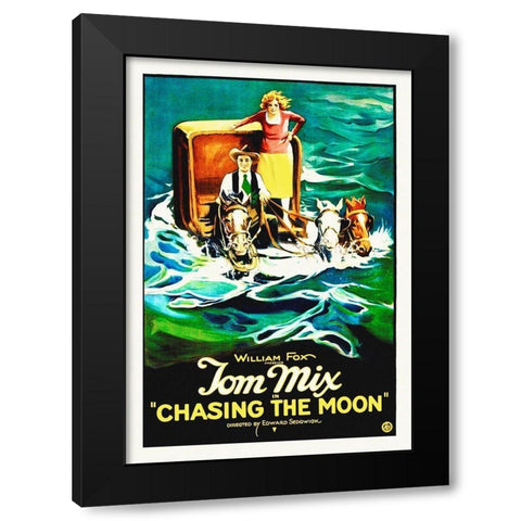 Tom Mix, Chasing The Moon, 1920 Black Modern Wood Framed Art Print with Double Matting by Hollywood Photo Archive