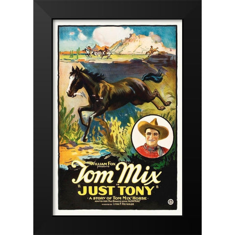 Tom Mix, Just Tony, 1928 Black Modern Wood Framed Art Print by Hollywood Photo Archive