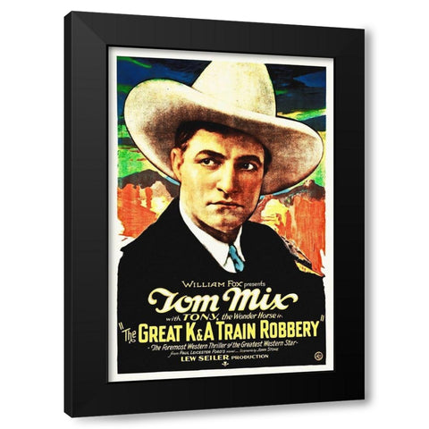 Tom Mix, The Great Train Robbery Black Modern Wood Framed Art Print with Double Matting by Hollywood Photo Archive