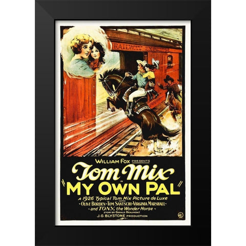 Tom Mix My Own Pal, 1924 Black Modern Wood Framed Art Print by Hollywood Photo Archive
