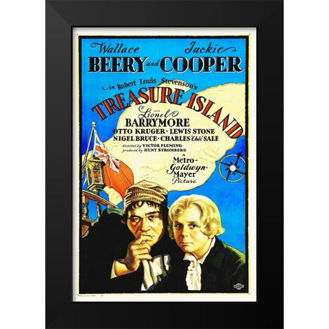 Treasure Island Black Modern Wood Framed Art Print by Hollywood Photo Archive