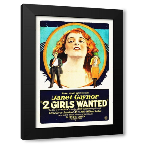 Two Girls Wanted Black Modern Wood Framed Art Print by Hollywood Photo Archive