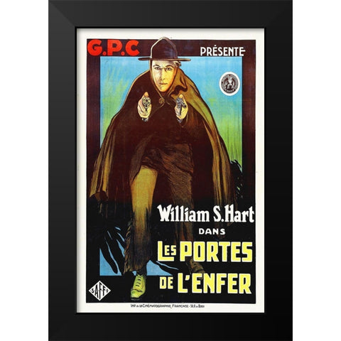 William S Hart, Hells Hinges, 1916 Black Modern Wood Framed Art Print by Hollywood Photo Archive