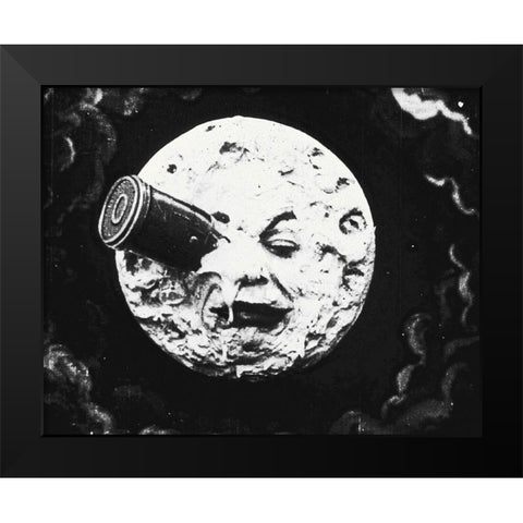 A Trip To The Moon - Landing Black Modern Wood Framed Art Print by Hollywood Photo Archive
