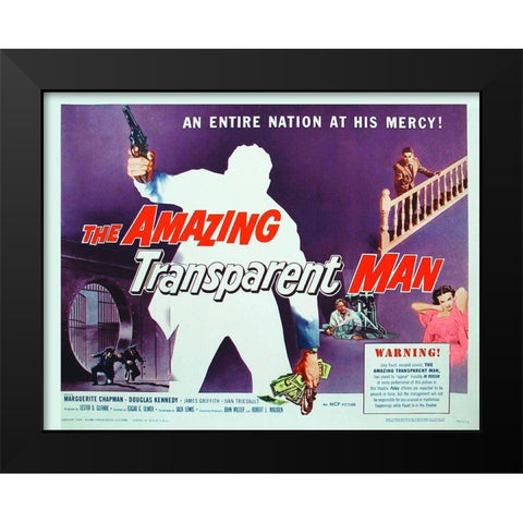 Amazing Transparent Man Black Modern Wood Framed Art Print by Hollywood Photo Archive