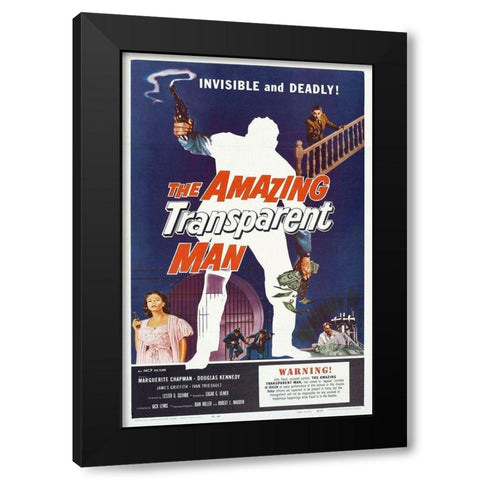 Amazing Transparent Man, 1959 Black Modern Wood Framed Art Print by Hollywood Photo Archive