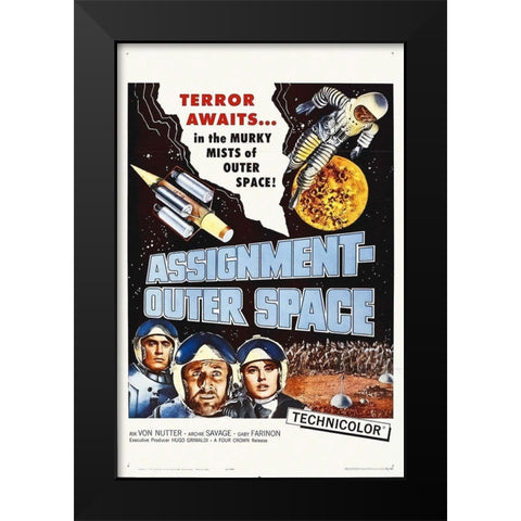 Assignment Outer Space Black Modern Wood Framed Art Print by Hollywood Photo Archive