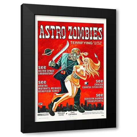 Astro Zombies Black Modern Wood Framed Art Print by Hollywood Photo Archive