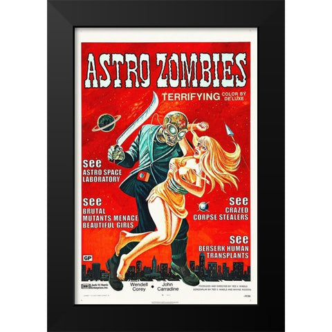 Astro Zombies Black Modern Wood Framed Art Print by Hollywood Photo Archive