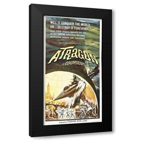 Atragon Black Modern Wood Framed Art Print by Hollywood Photo Archive