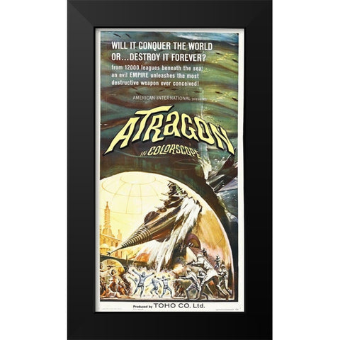 Atragon Black Modern Wood Framed Art Print by Hollywood Photo Archive