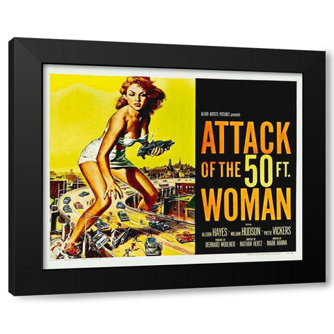 Attack Of The 50ft Woman Black Modern Wood Framed Art Print by Hollywood Photo Archive
