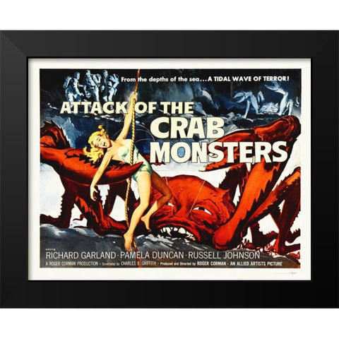 Attack Of The Crab Monsters Black Modern Wood Framed Art Print by Hollywood Photo Archive