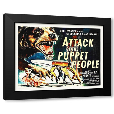 Attack Of The Puppet People Black Modern Wood Framed Art Print by Hollywood Photo Archive