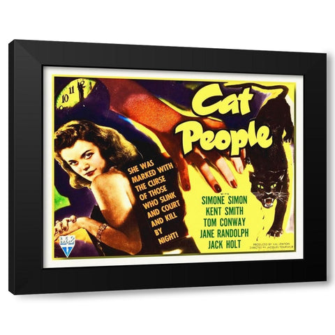 Cat People, 1942 Black Modern Wood Framed Art Print with Double Matting by Hollywood Photo Archive