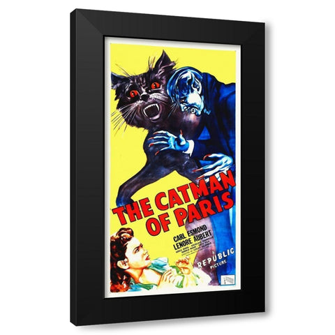 Catman Of Paris Black Modern Wood Framed Art Print by Hollywood Photo Archive
