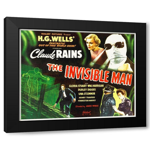Claude Raines In The Invisible Man Black Modern Wood Framed Art Print by Hollywood Photo Archive