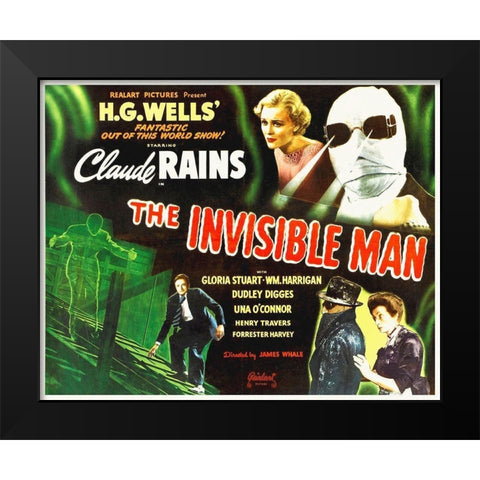 Claude Raines In The Invisible Man Black Modern Wood Framed Art Print by Hollywood Photo Archive