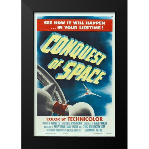 Conquest Of Space Black Modern Wood Framed Art Print by Hollywood Photo Archive