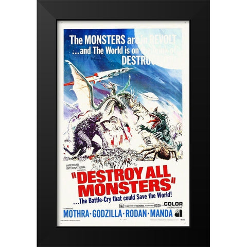 Destroy All Monsters, 1968 Black Modern Wood Framed Art Print by Hollywood Photo Archive