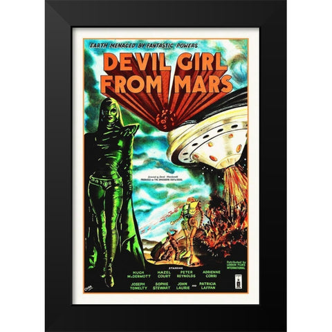 Devil Girl From Mars, Spartan, 1955 Black Modern Wood Framed Art Print by Hollywood Photo Archive