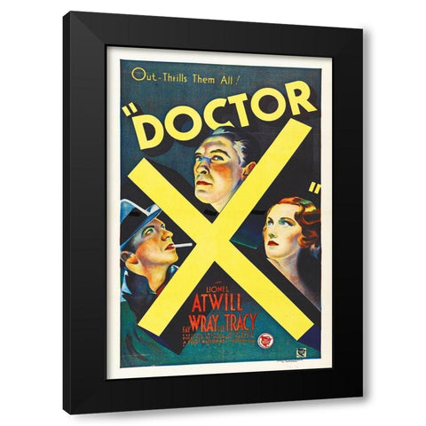 Doctor X Black Modern Wood Framed Art Print with Double Matting by Hollywood Photo Archive