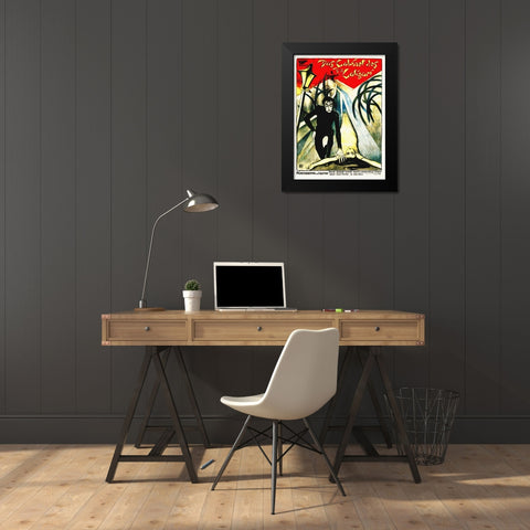 Dr Caligari Black Modern Wood Framed Art Print by Hollywood Photo Archive