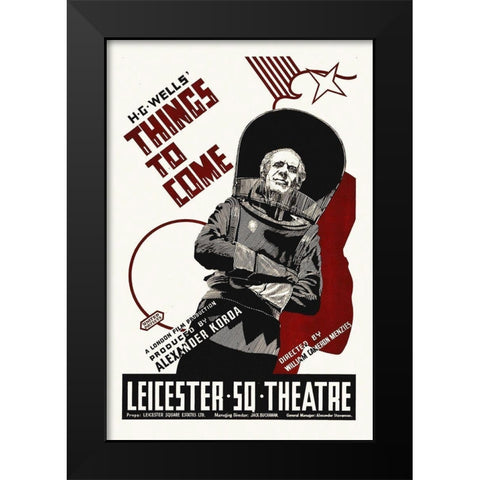 H.G. Wells - Things To Come - Spot Color Black Modern Wood Framed Art Print by Hollywood Photo Archive